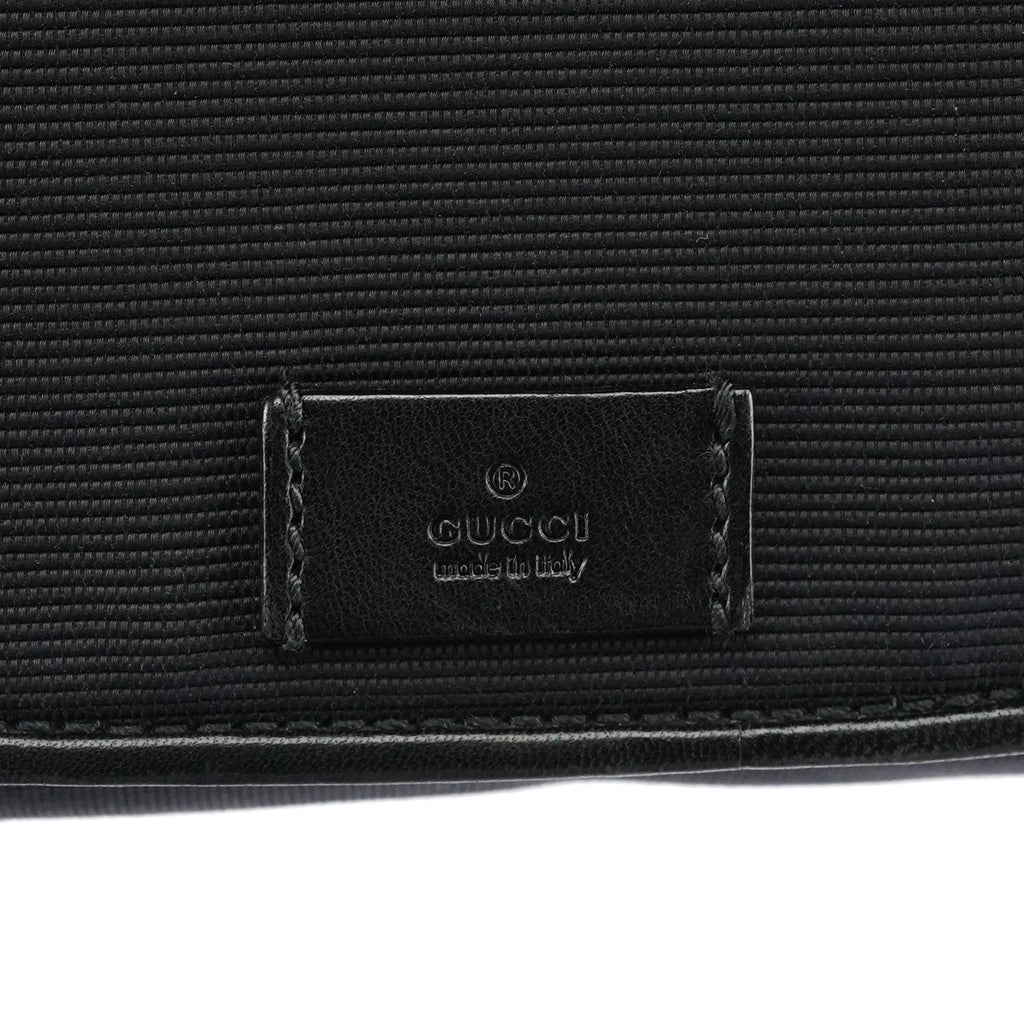 106295 Black Leather Nylon Shoulder Bag