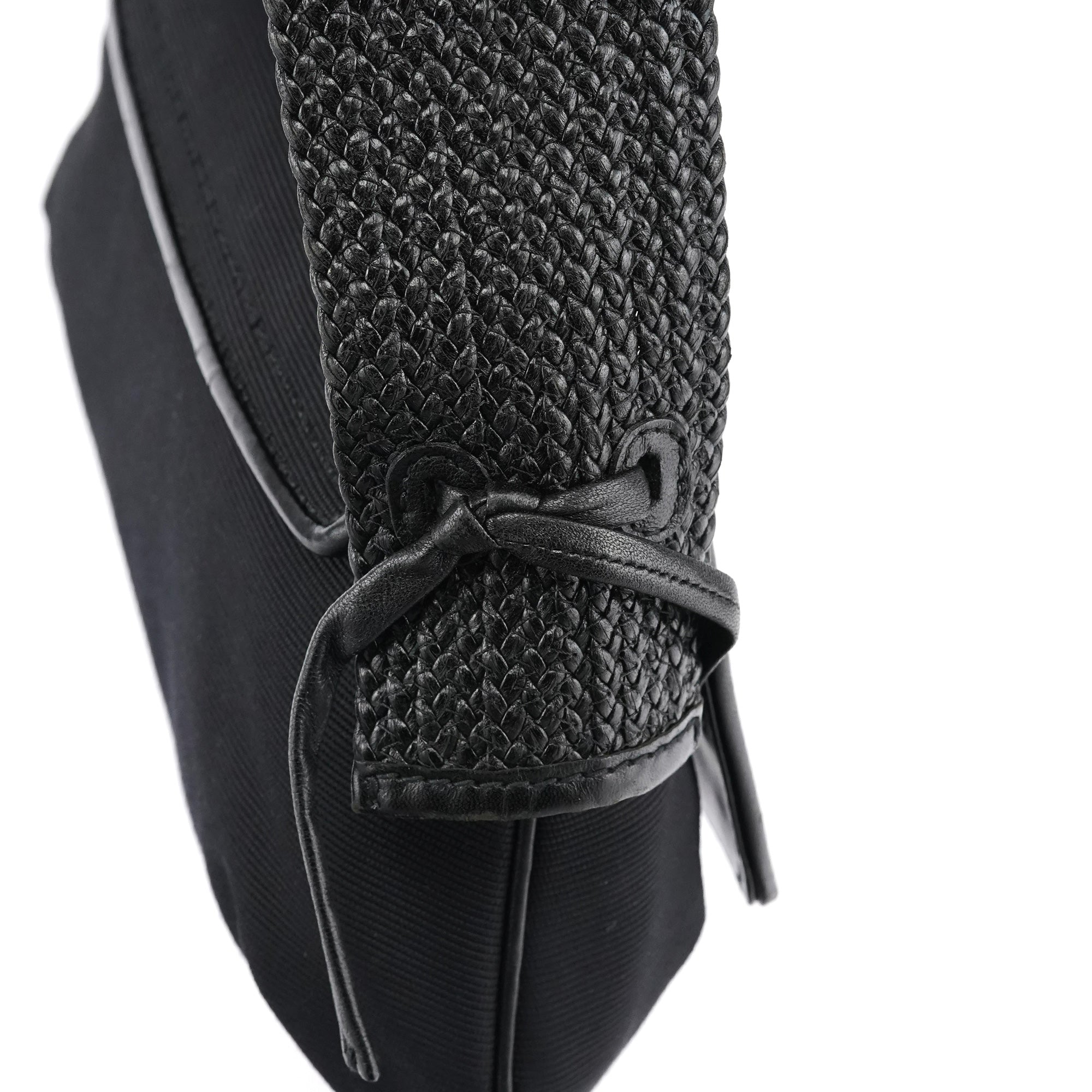 106295 Black Leather Nylon Shoulder Bag
