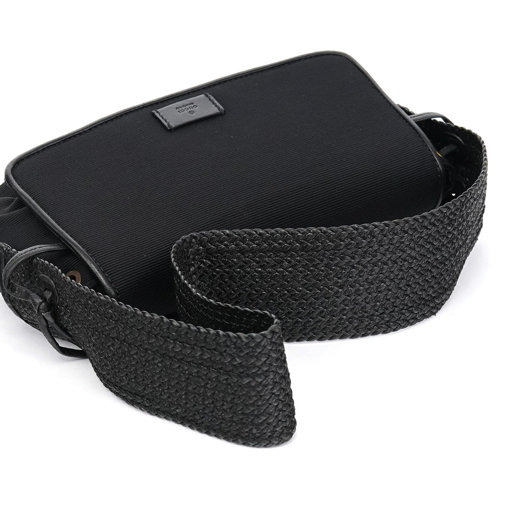 106295 Black Leather Nylon Shoulder Bag