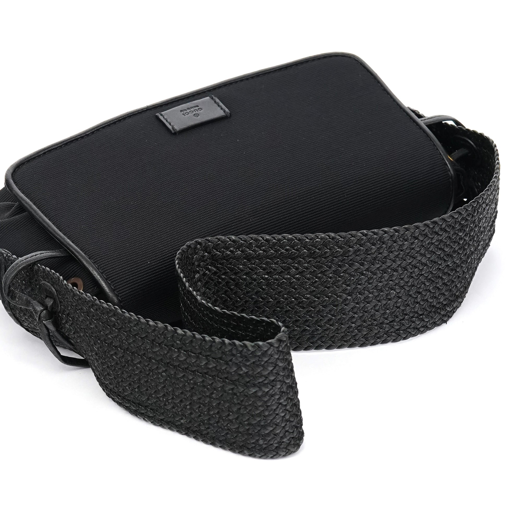 106295 Black Leather Nylon Shoulder Bag