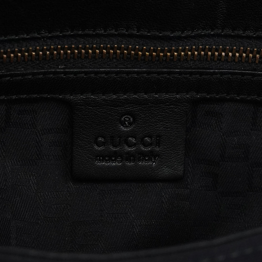106295 Black Leather Nylon Shoulder Bag