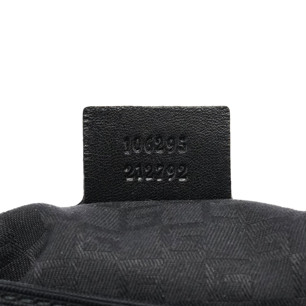 106295 Black Leather Nylon Shoulder Bag
