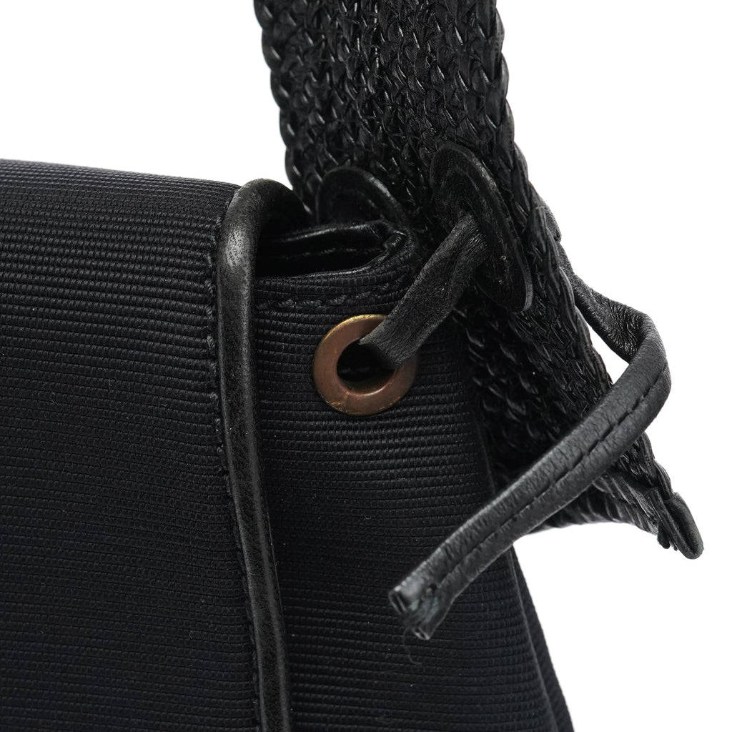 106295 Black Leather Nylon Shoulder Bag