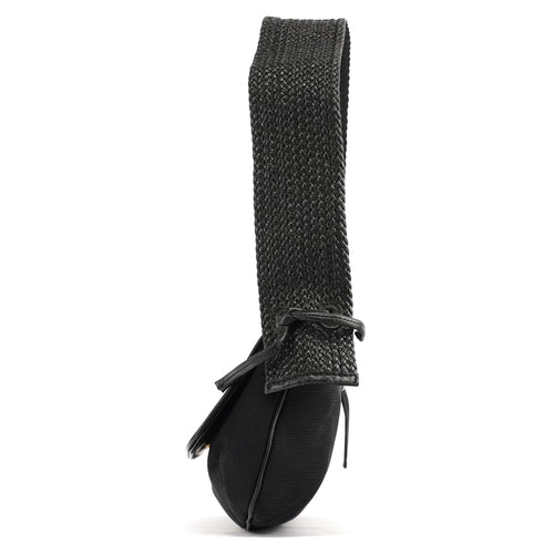 106295 Black Leather Nylon Shoulder Bag