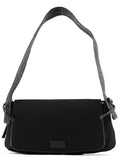 106295 Black Leather Nylon Shoulder Bag