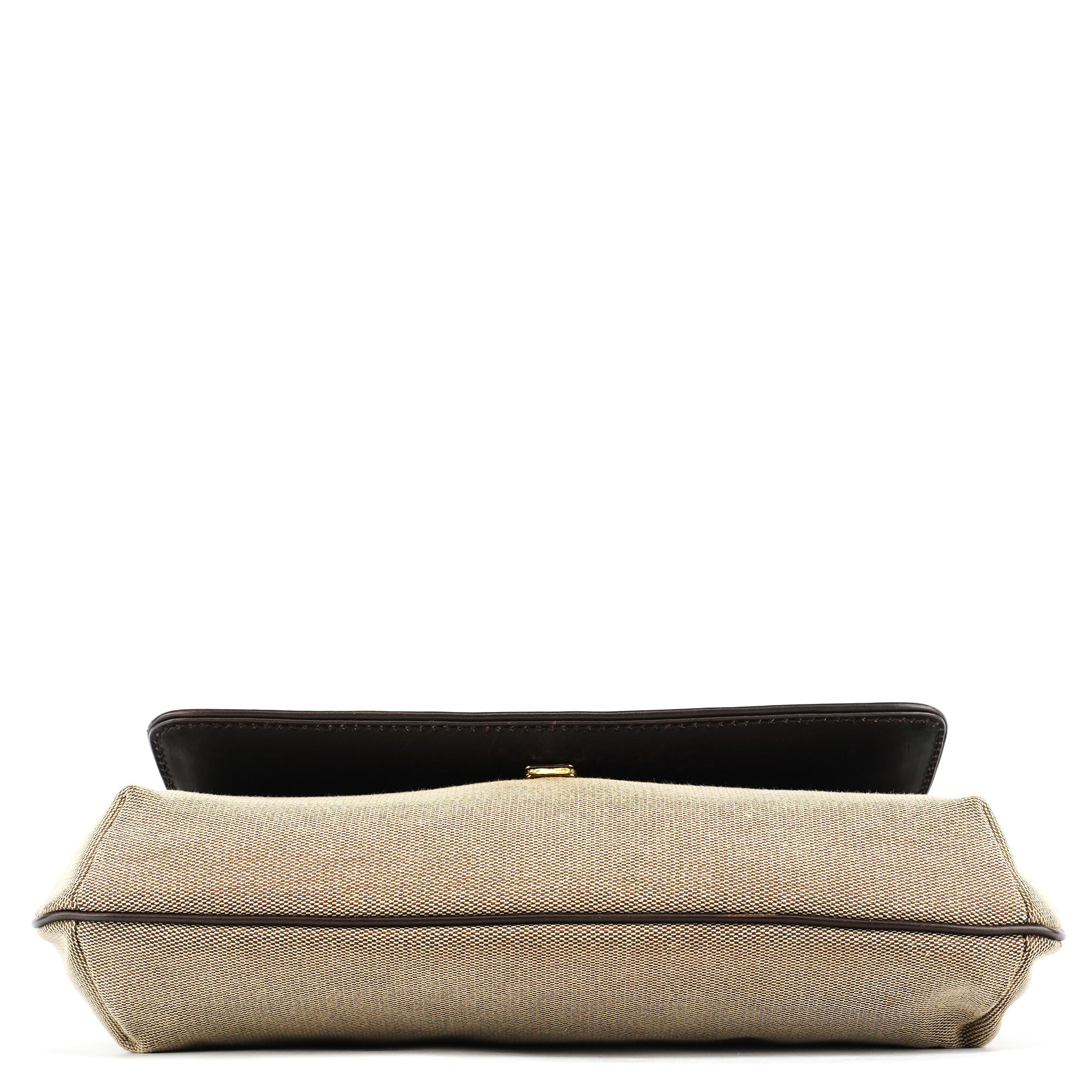 106671 Beige Brown Canvas Shoulder Bag