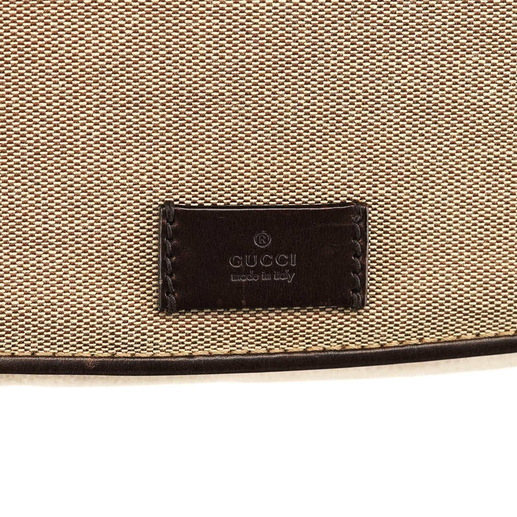 106671 Beige Brown Canvas Shoulder Bag