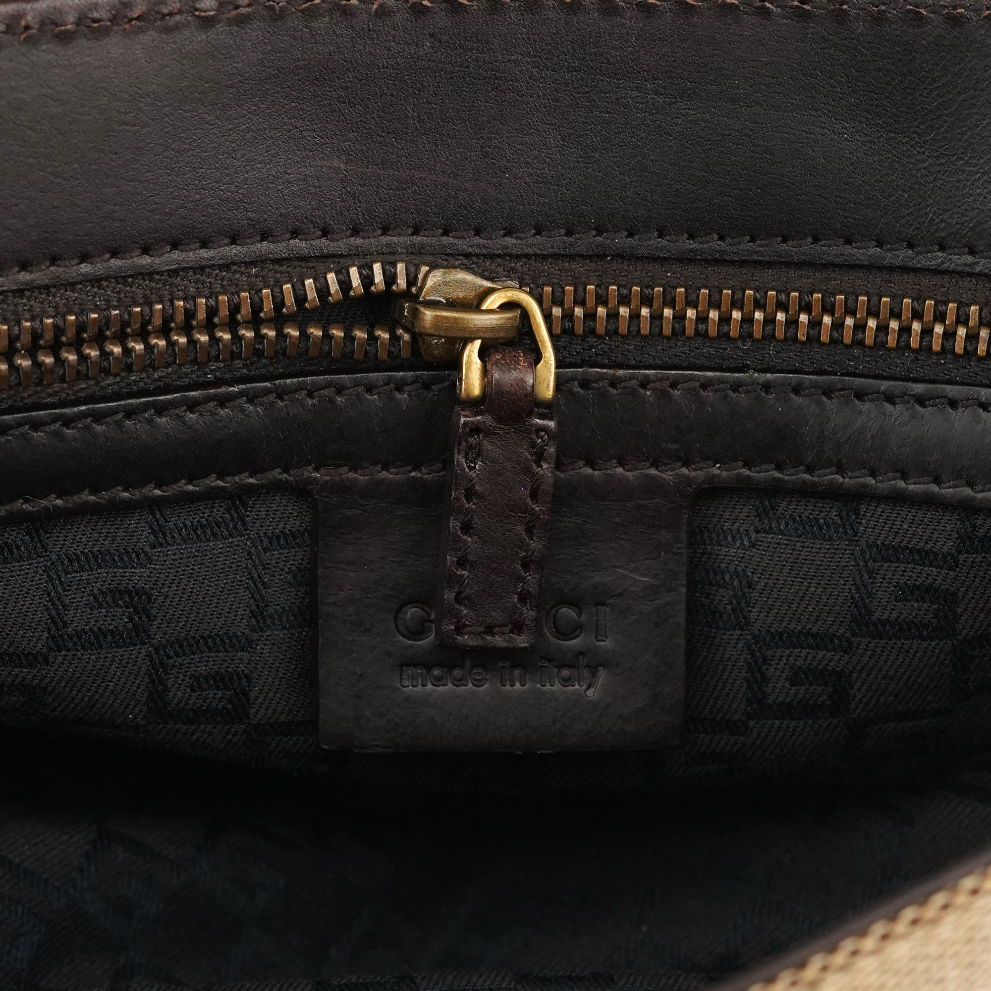 106671 Beige Brown Canvas Shoulder Bag