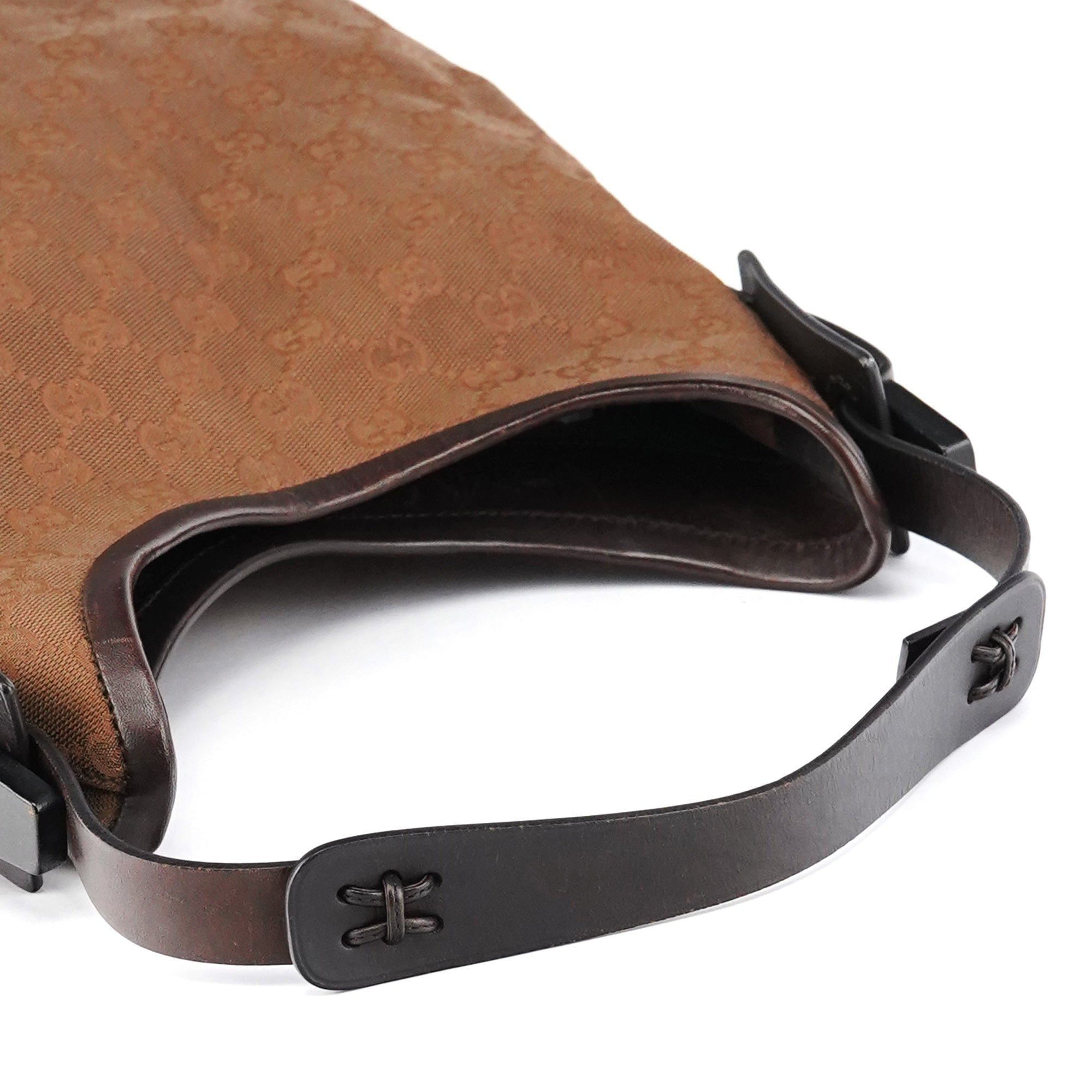 107752 Brown GG Canvas Leather Tote Bag