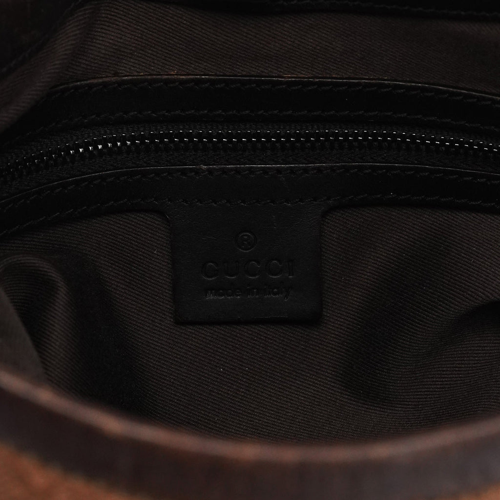 107752 Brown GG Canvas Leather Tote Bag