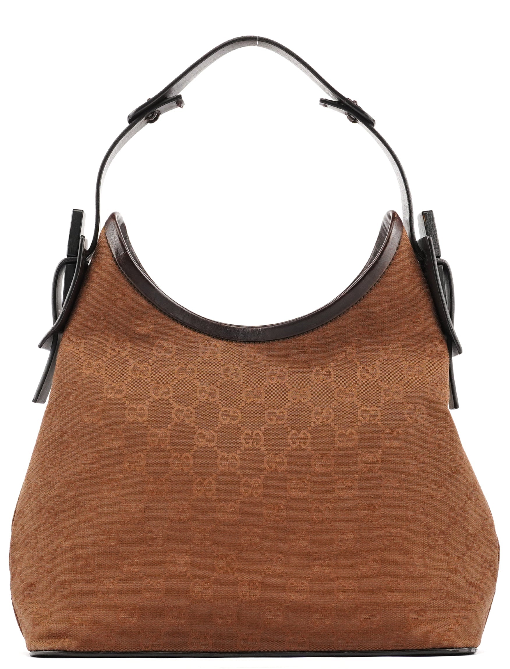 107752 Brown GG Canvas Leather Tote Bag