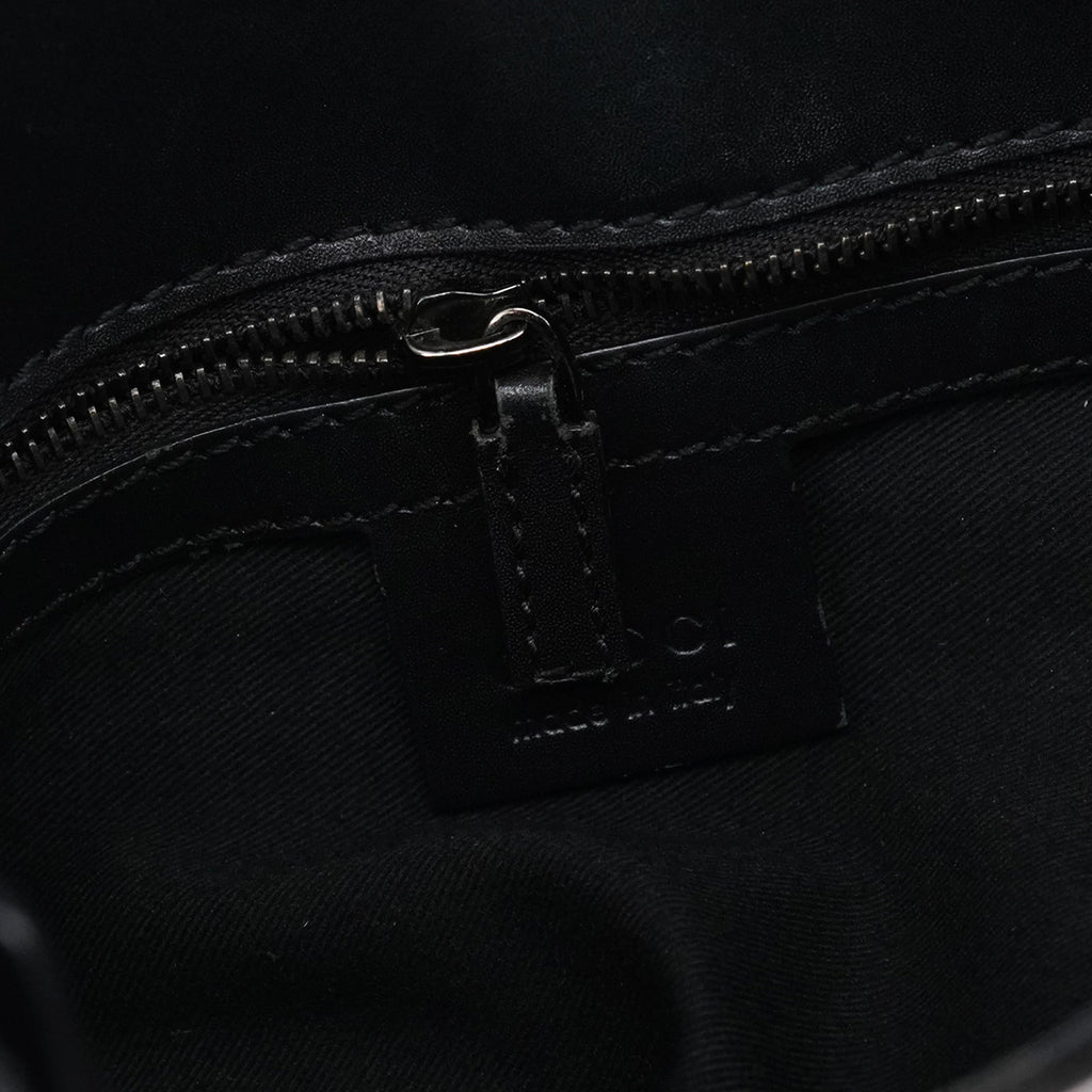 107757 Black GG Leather Tote Bag
