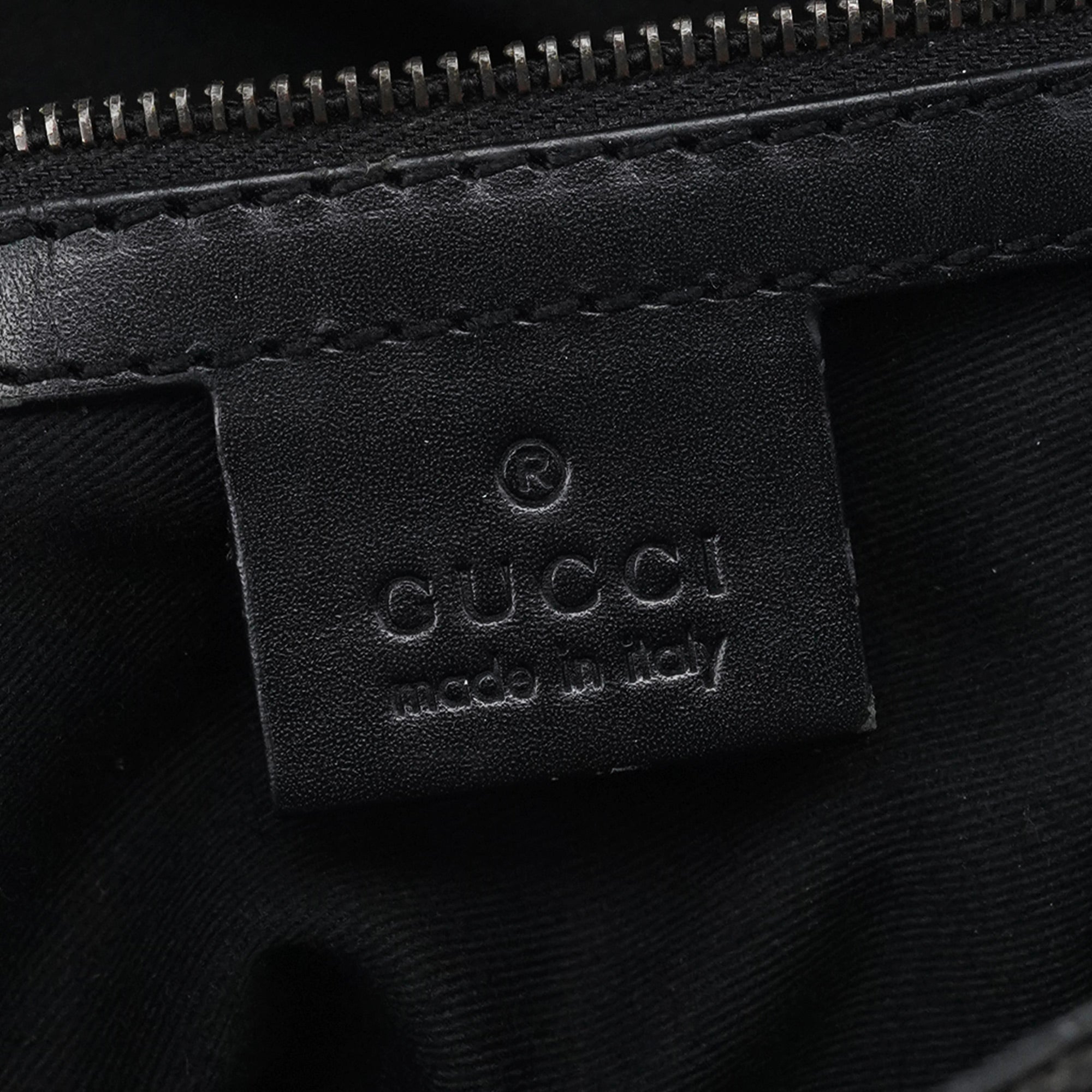 107757 Black GG Leather Tote Bag