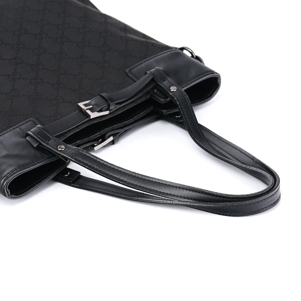 107757 Black GG Leather Tote Bag