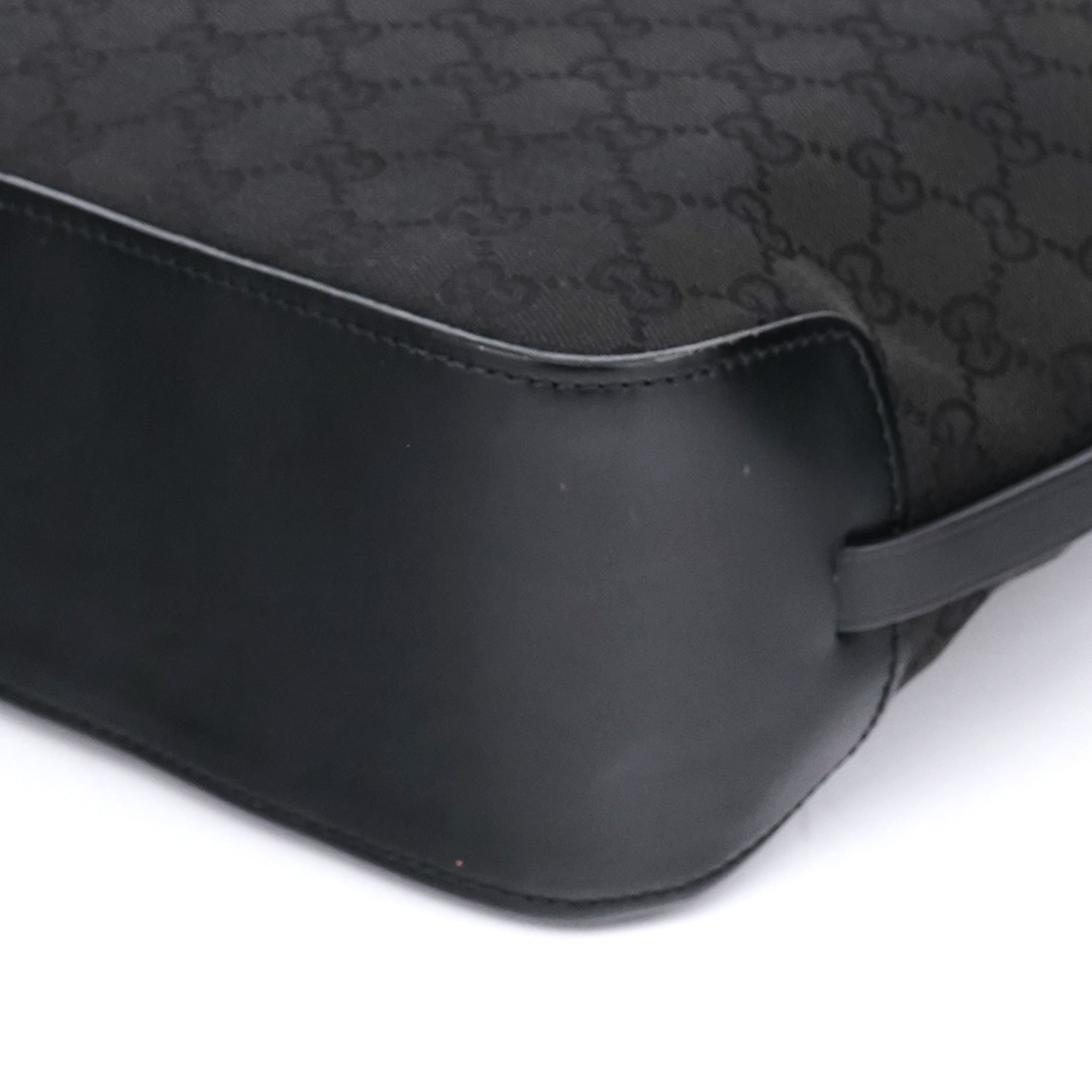 107757 Black GG Leather Tote Bag