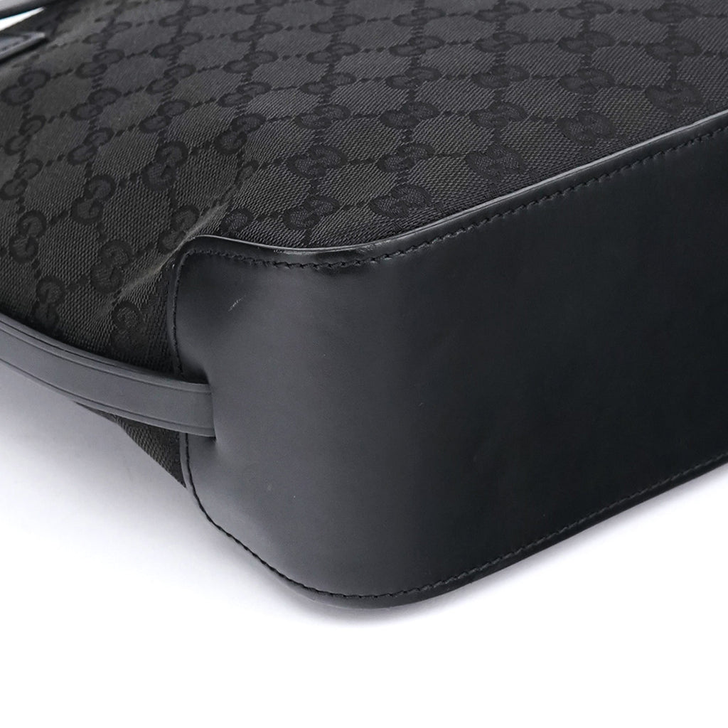107757 Black GG Leather Tote Bag