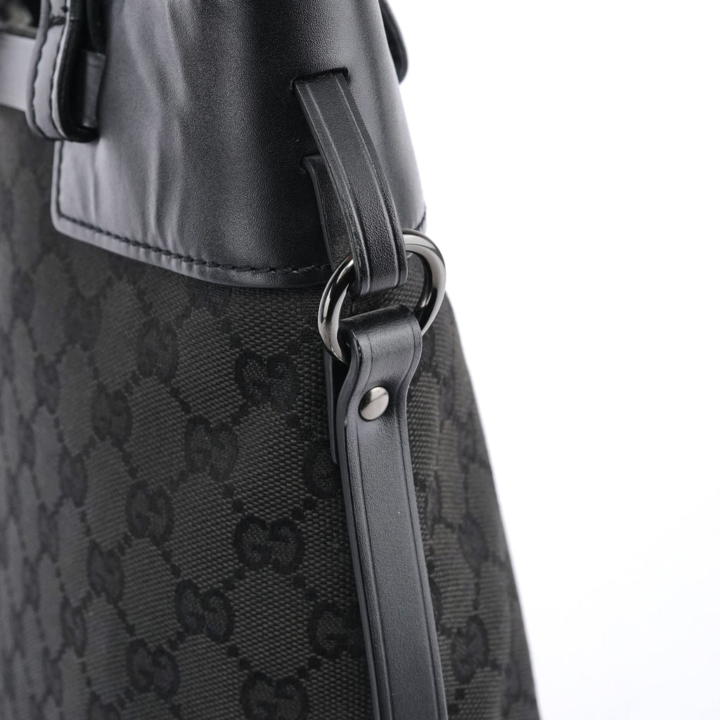 107757 Black GG Leather Tote Bag