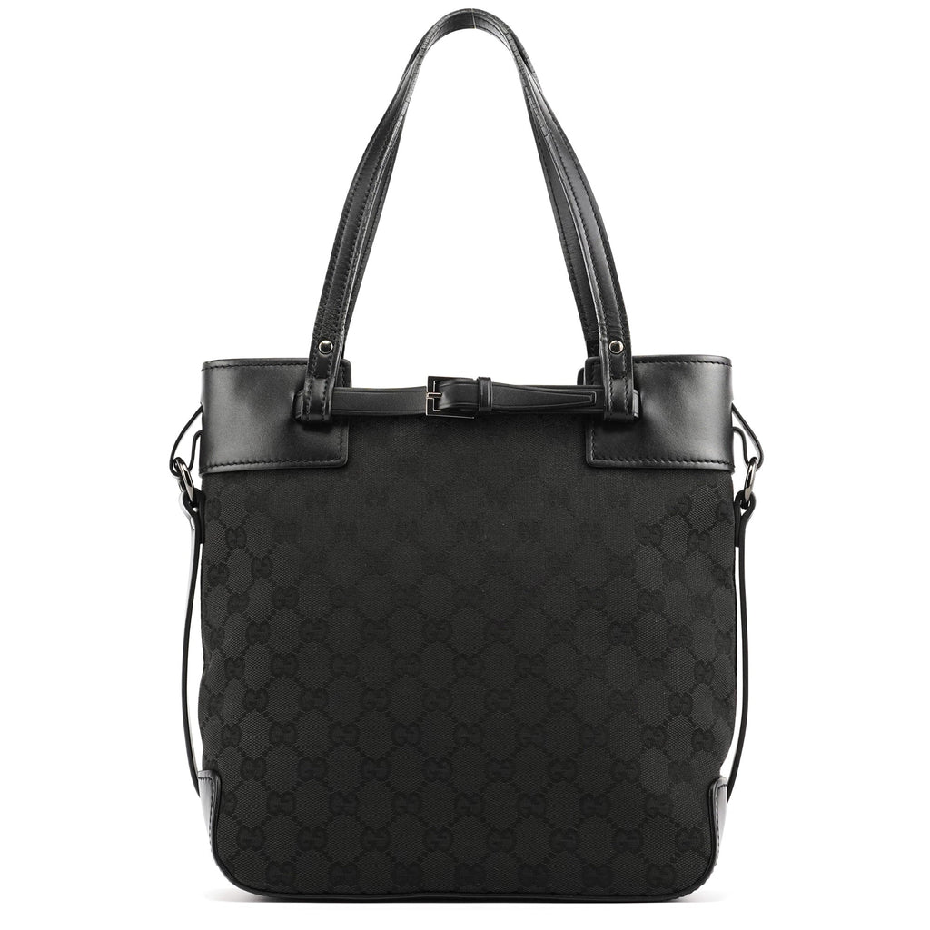 107757 Black GG Leather Tote Bag