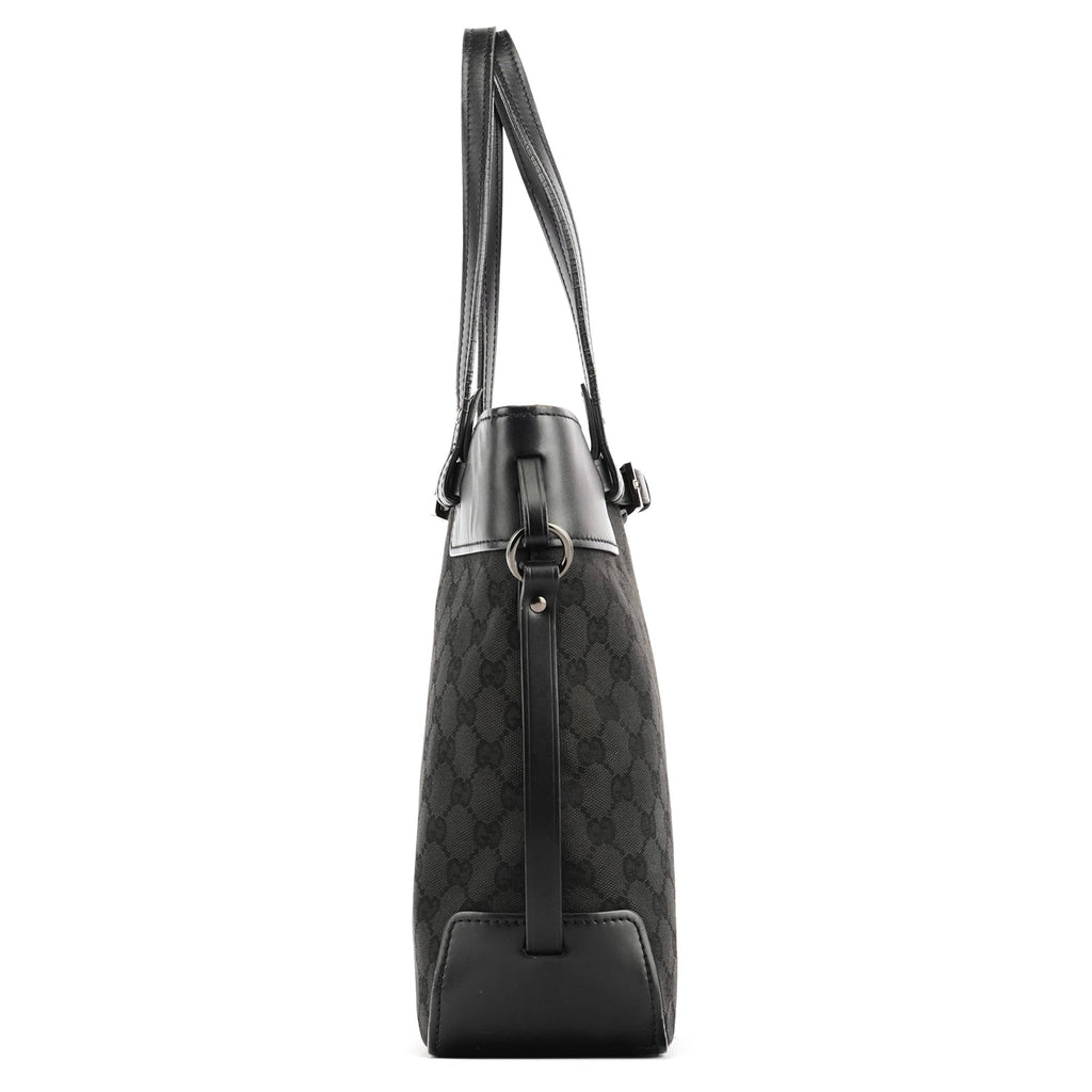 107757 Black GG Leather Tote Bag