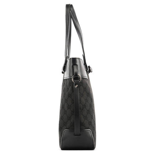 107757 Black GG Leather Tote Bag