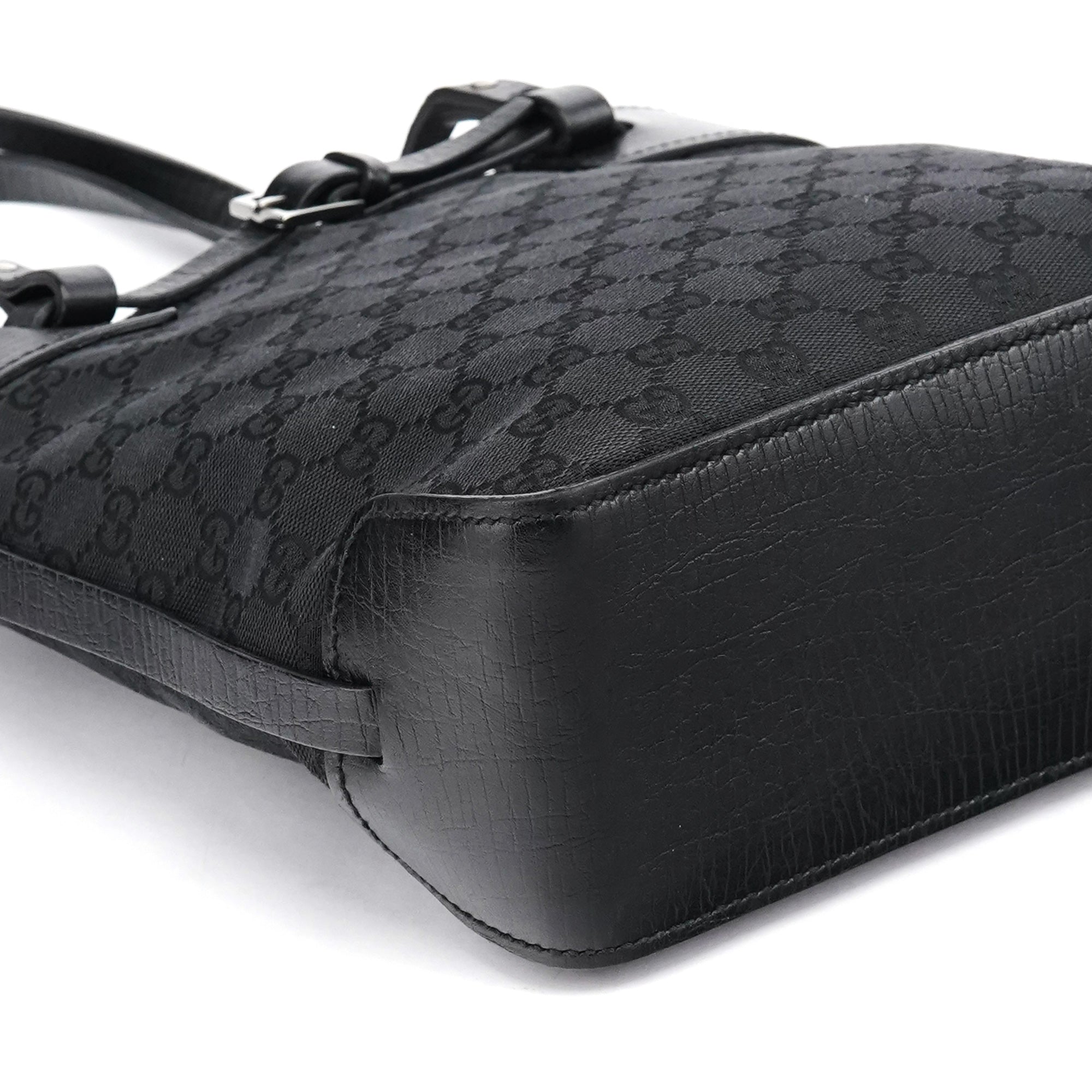 107757 Black GG Leather Tote Bag