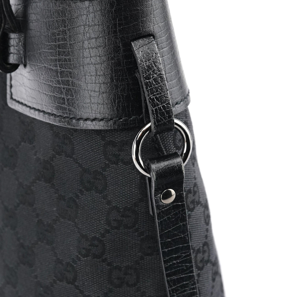 107757 Black GG Leather Tote Bag