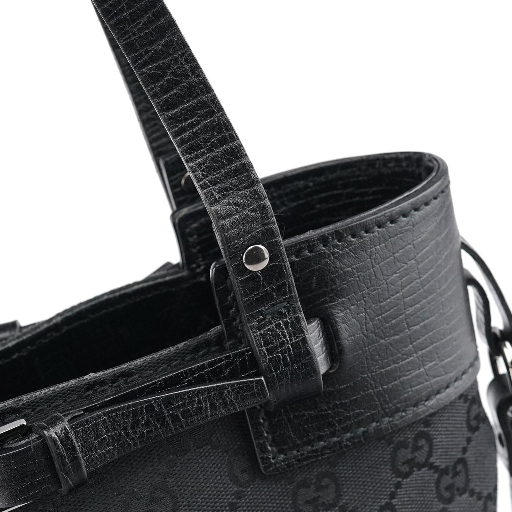 107757 Black GG Leather Tote Bag