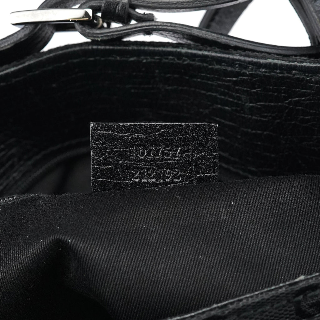 107757 Black GG Leather Tote Bag