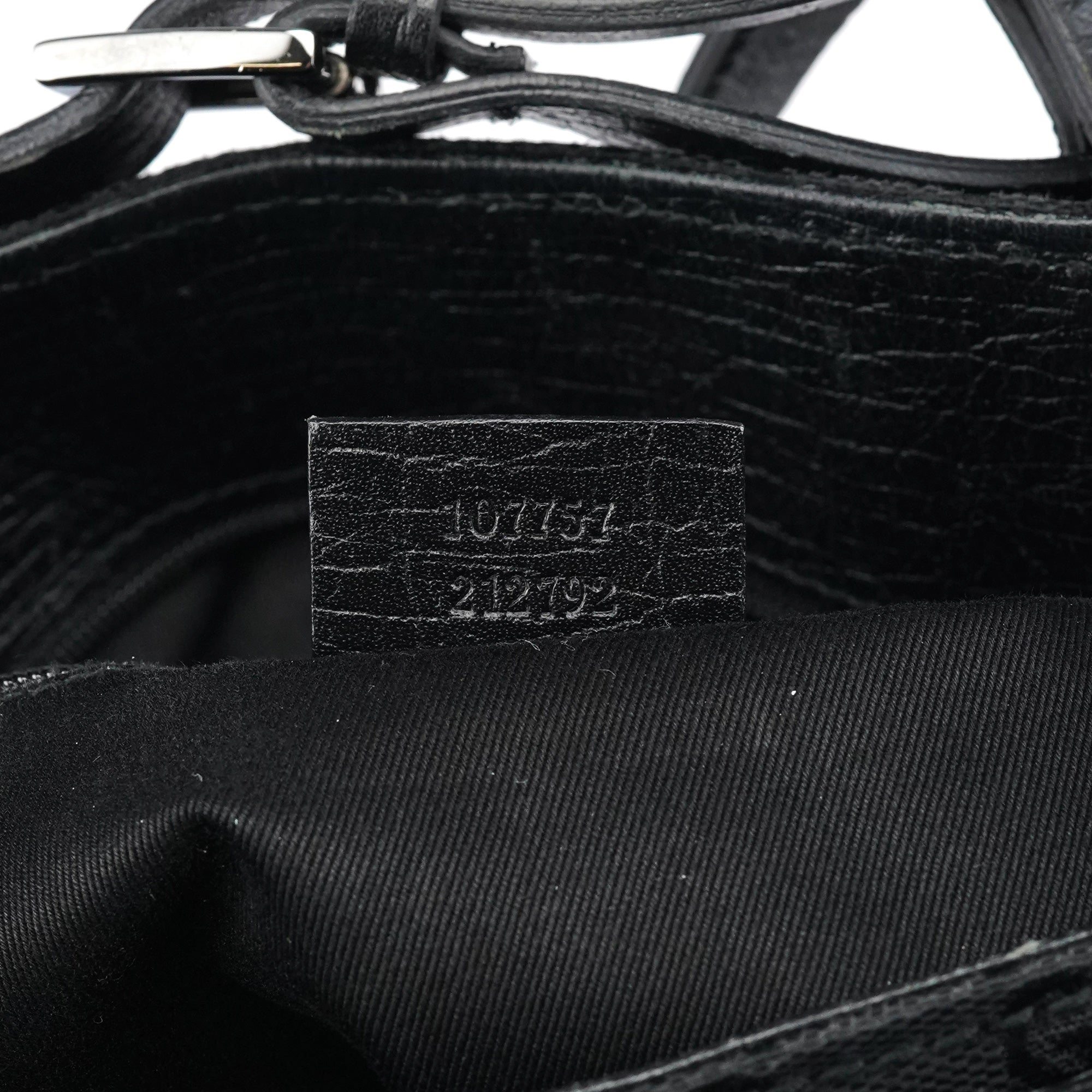 107757 Black GG Leather Tote Bag