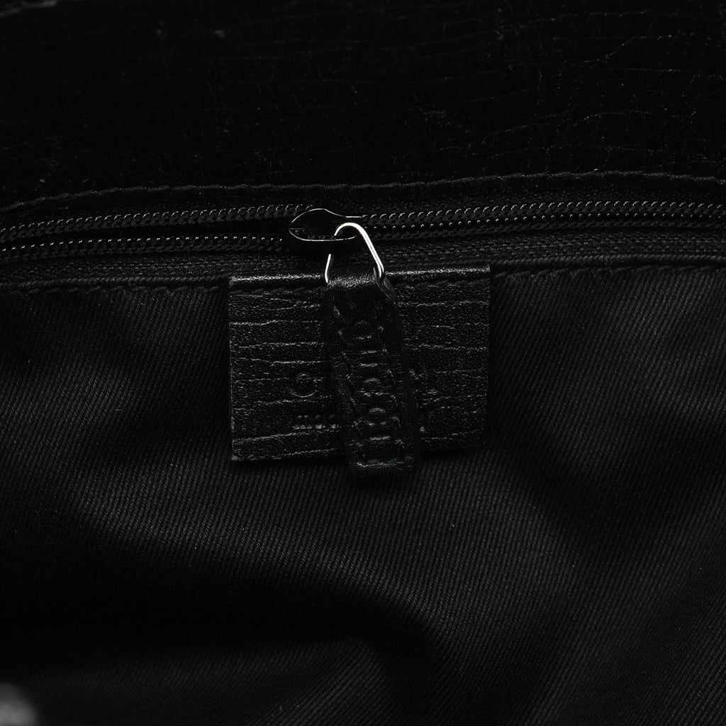 107757 Black GG Leather Tote Bag