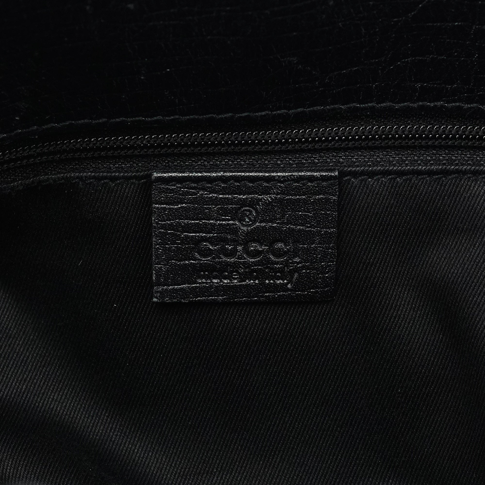 107757 Black GG Leather Tote Bag