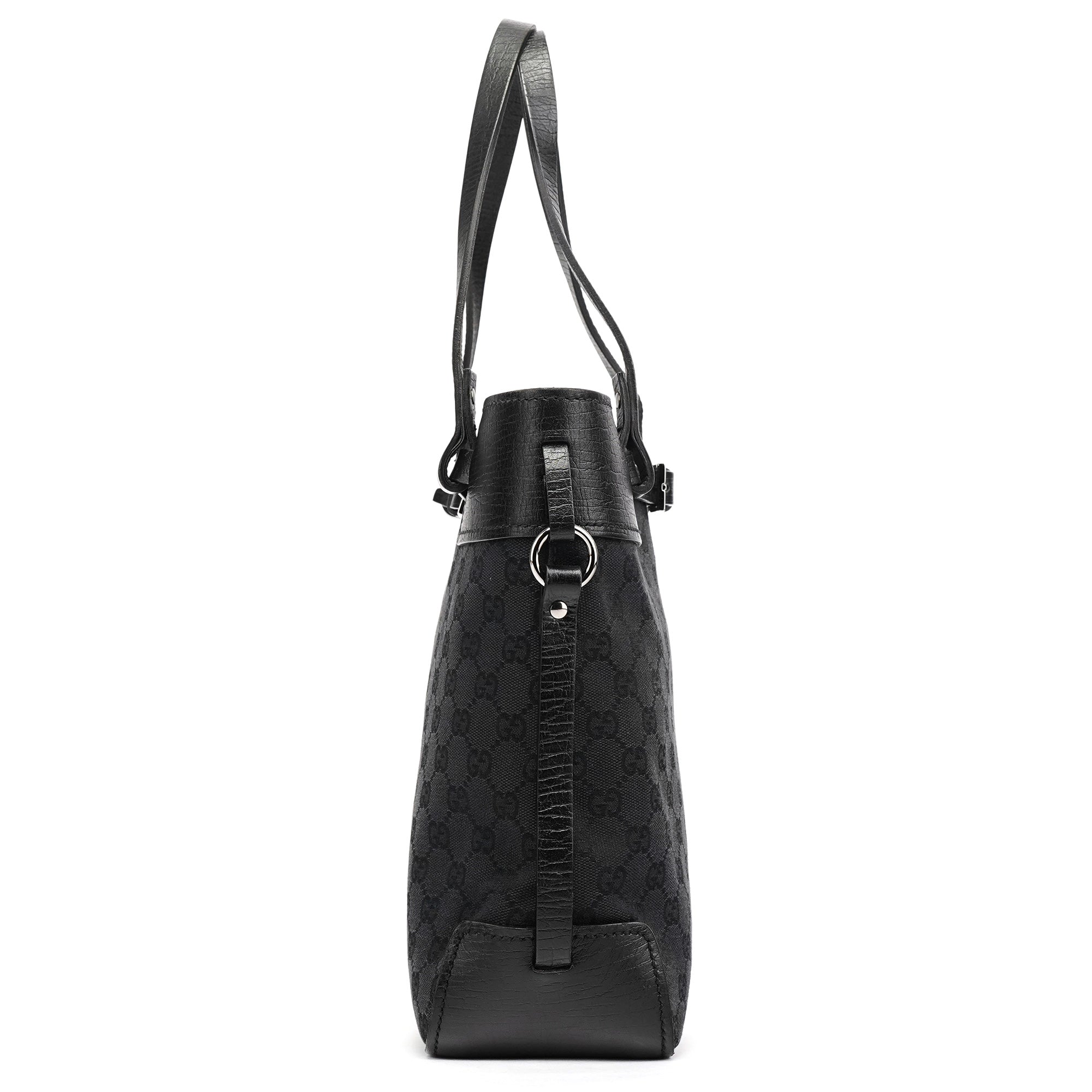 107757 Black GG Leather Tote Bag