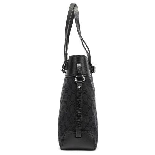 107757 Black GG Leather Tote Bag