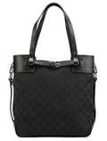 107757 Black GG Leather Tote Bag