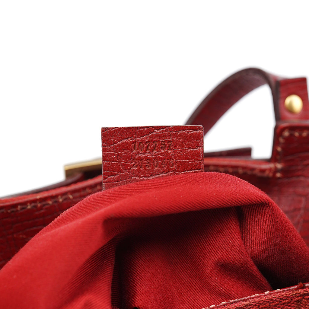 107757 Red GG Leather Tote Bag