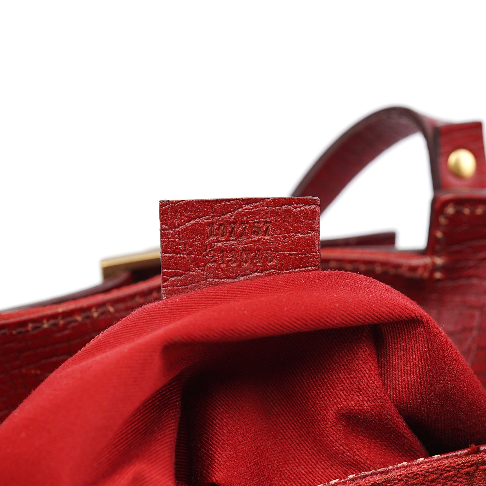 107757 Red GG Leather Tote Bag