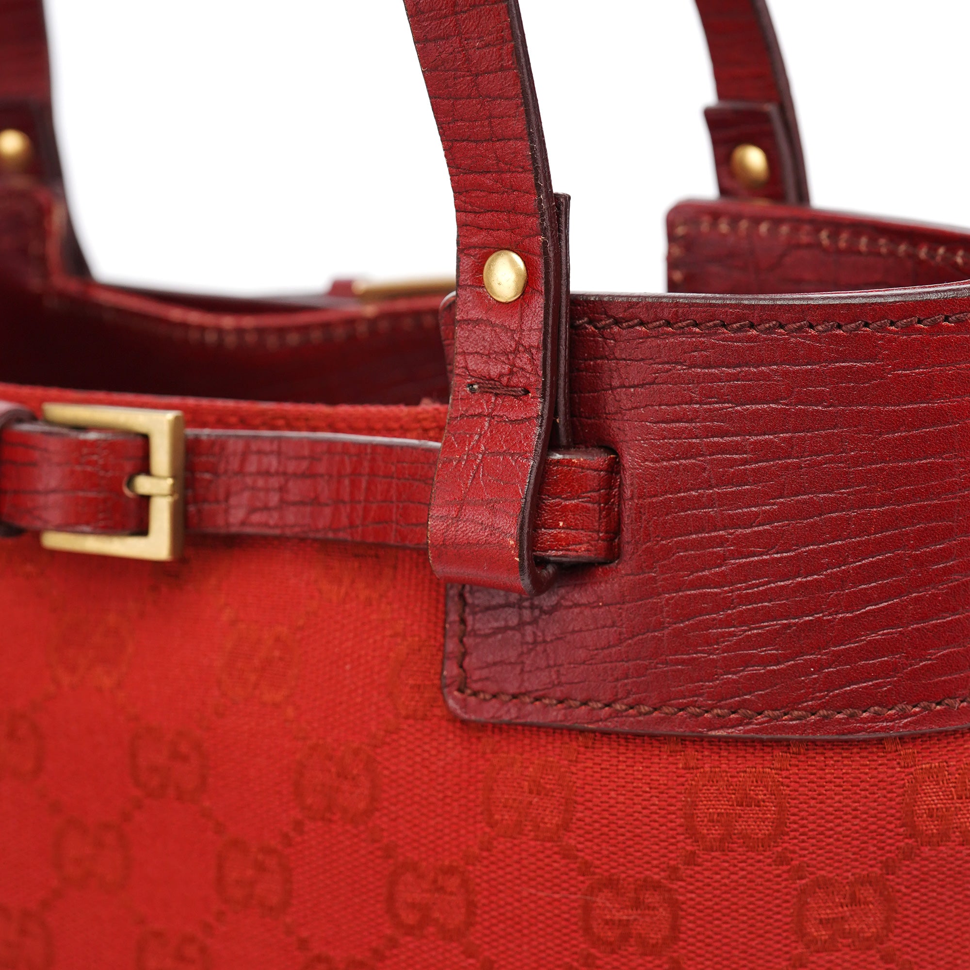 107757 Red GG Leather Tote Bag