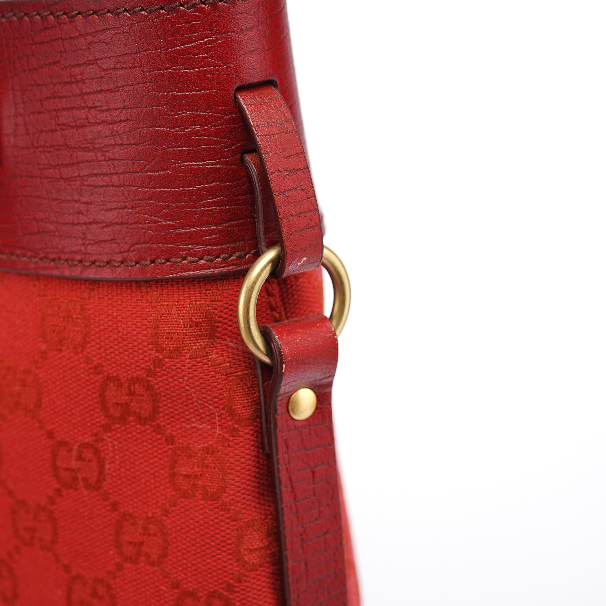 107757 Red GG Leather Tote Bag