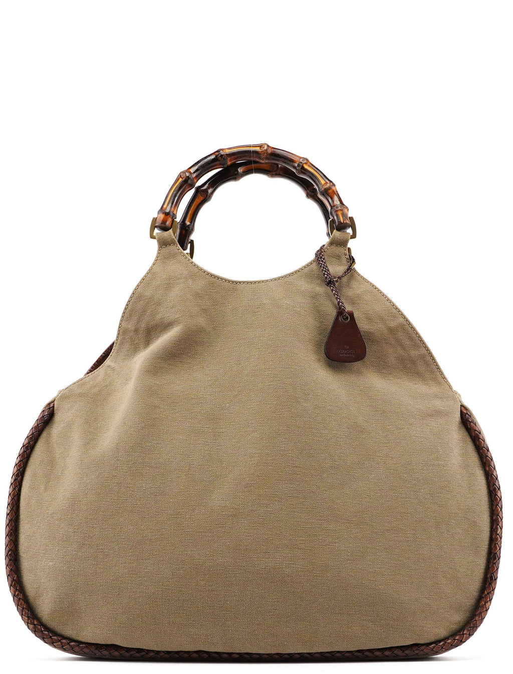 109129 Khaki Canvas Bamboo Bag