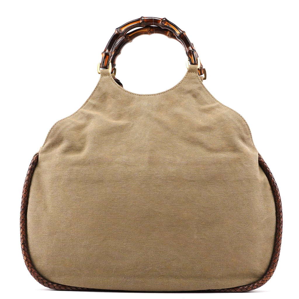 109129 Khaki Canvas Bamboo Bag