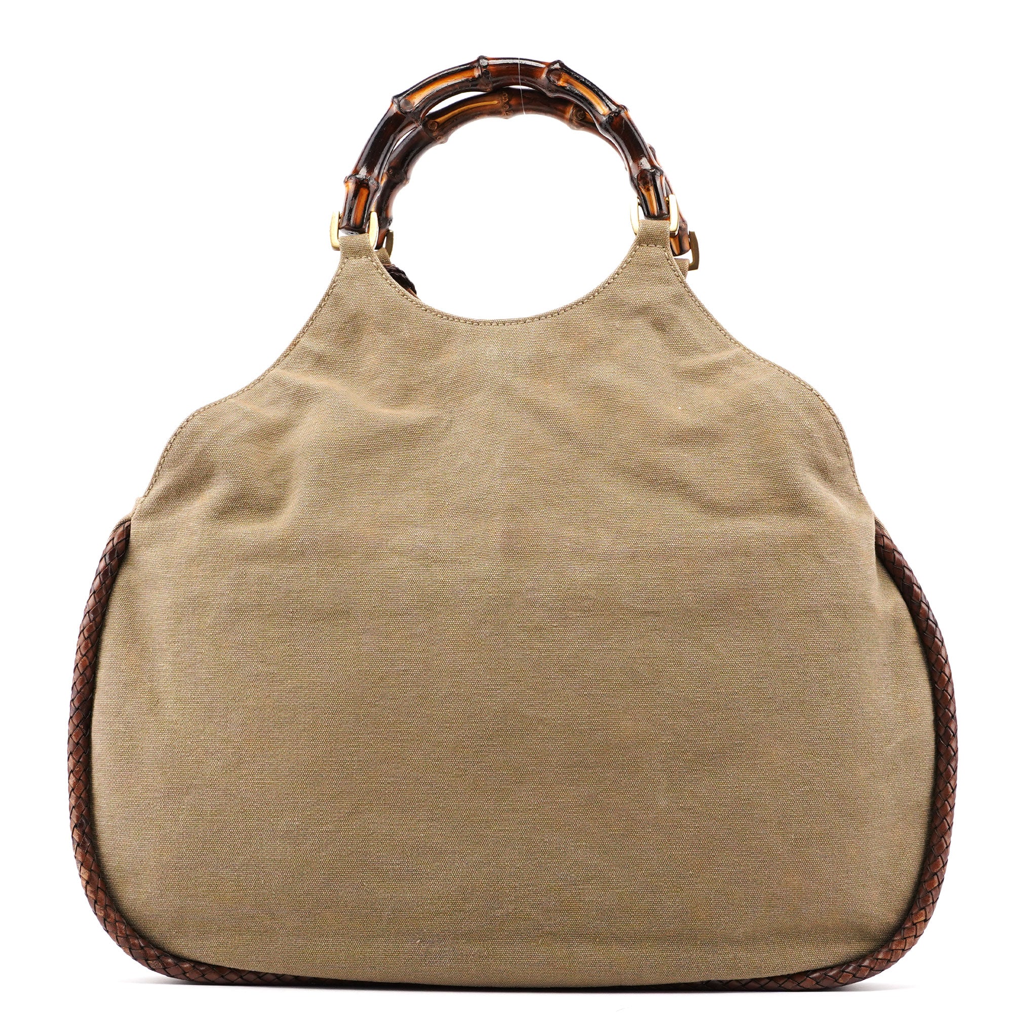 109129 Khaki Canvas Bamboo Bag
