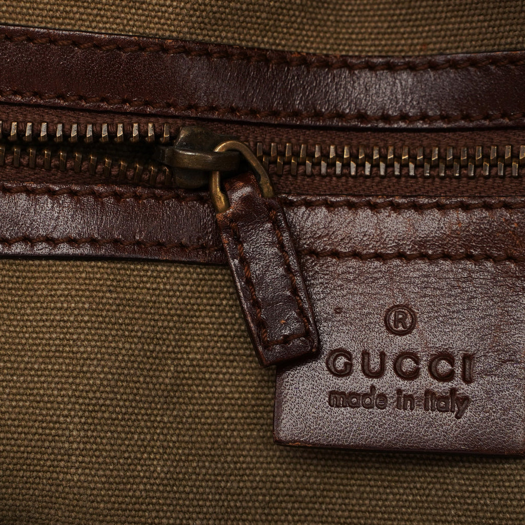 109129 Khaki Canvas Bamboo Bag