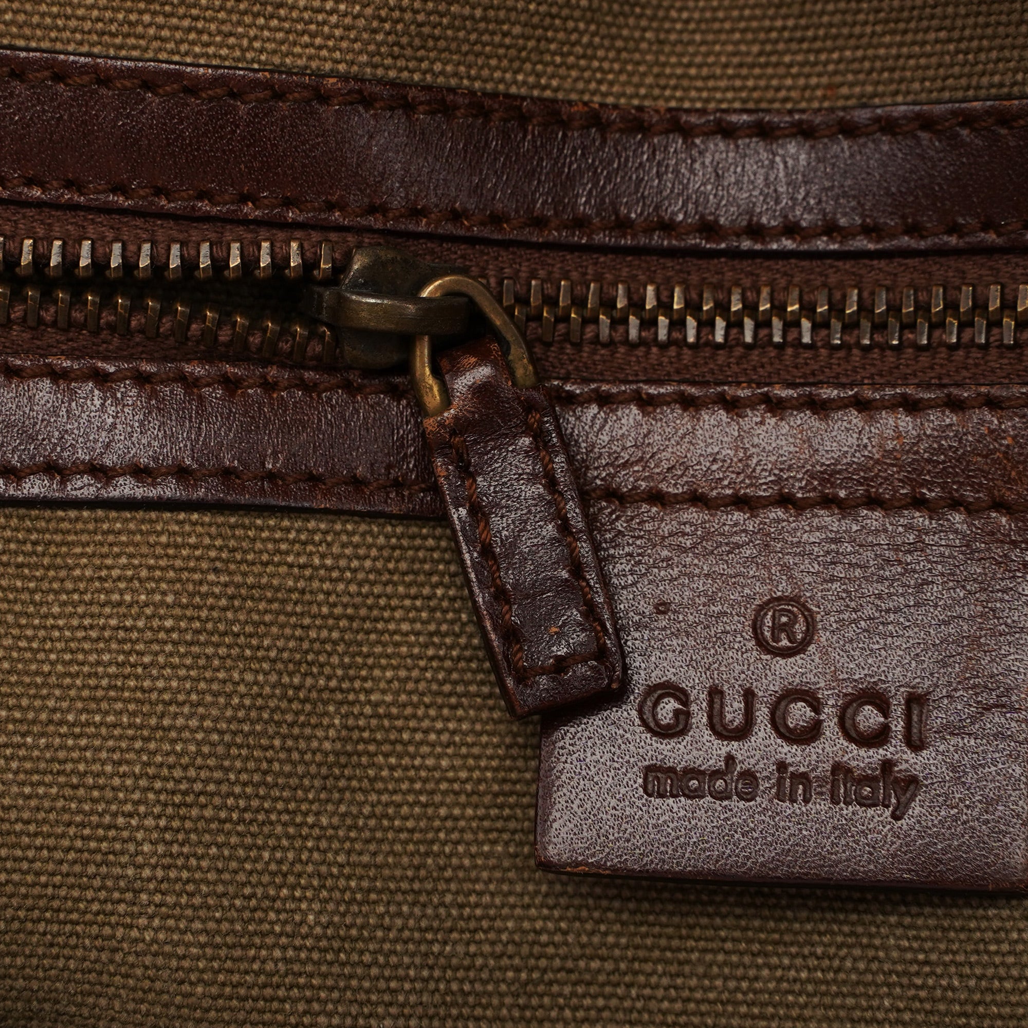109129 Khaki Canvas Bamboo Bag