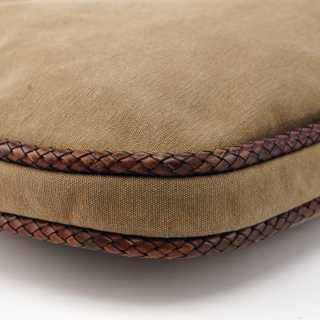 109129 Khaki Canvas Bamboo Bag