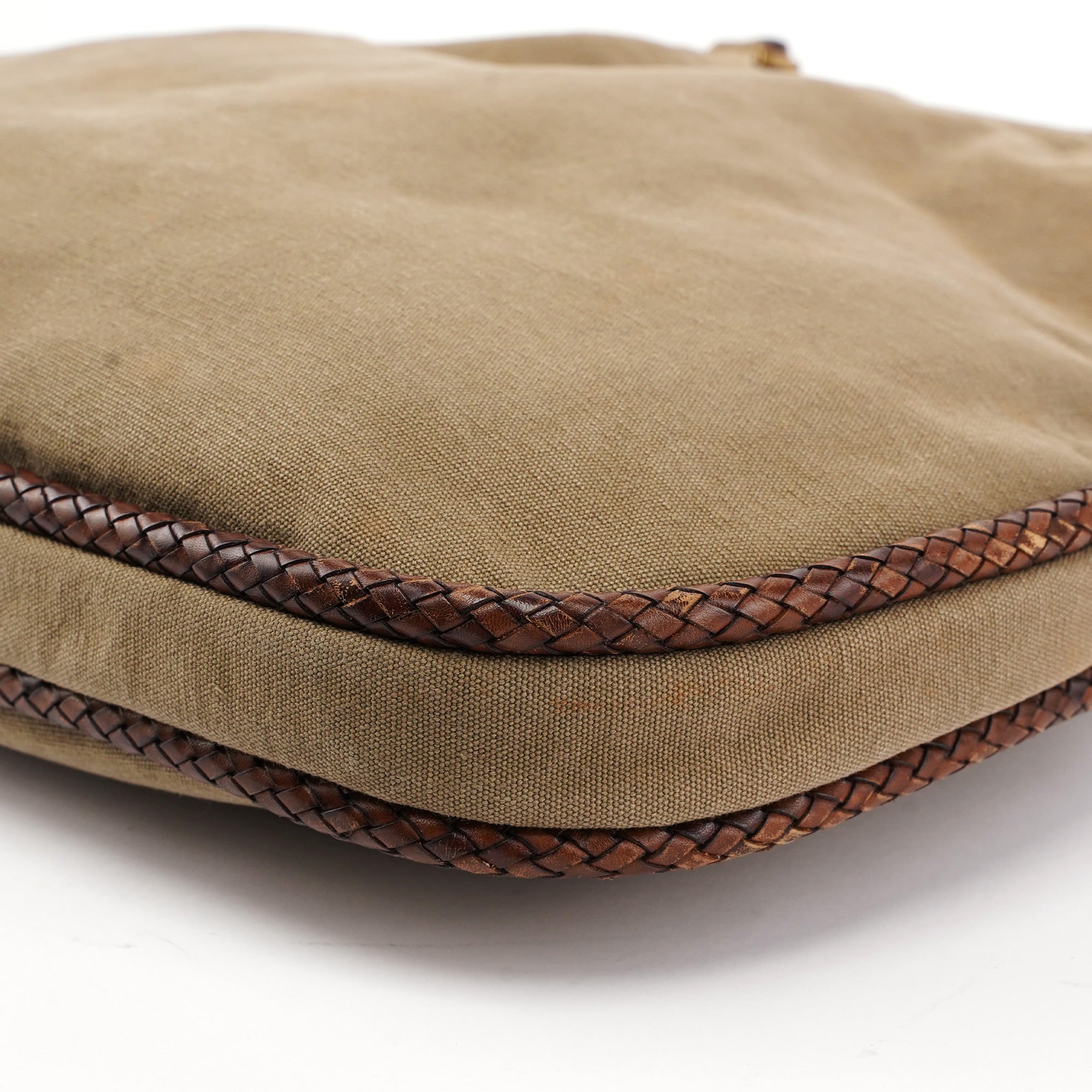 109129 Khaki Canvas Bamboo Bag