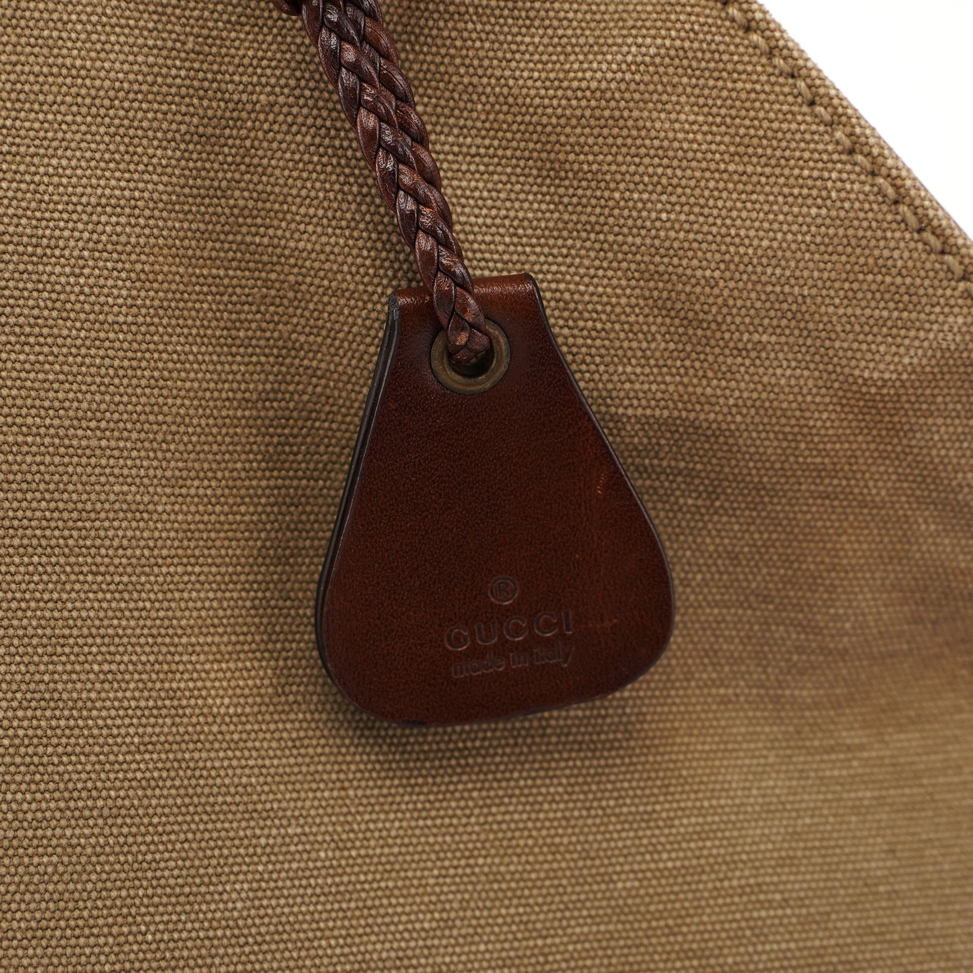 109129 Khaki Canvas Bamboo Bag