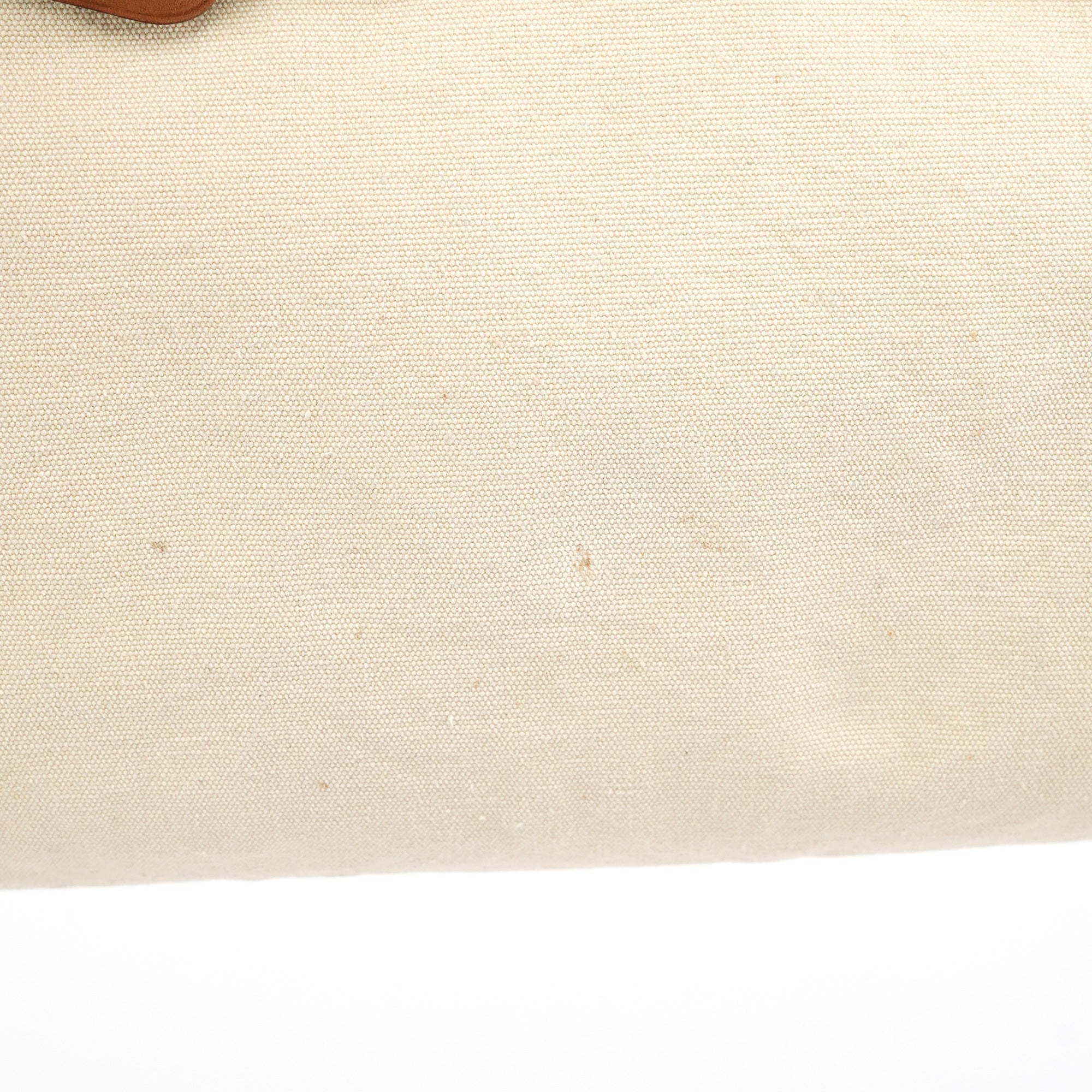 109136 Beige Canvas Bamboo Top Handle Bag
