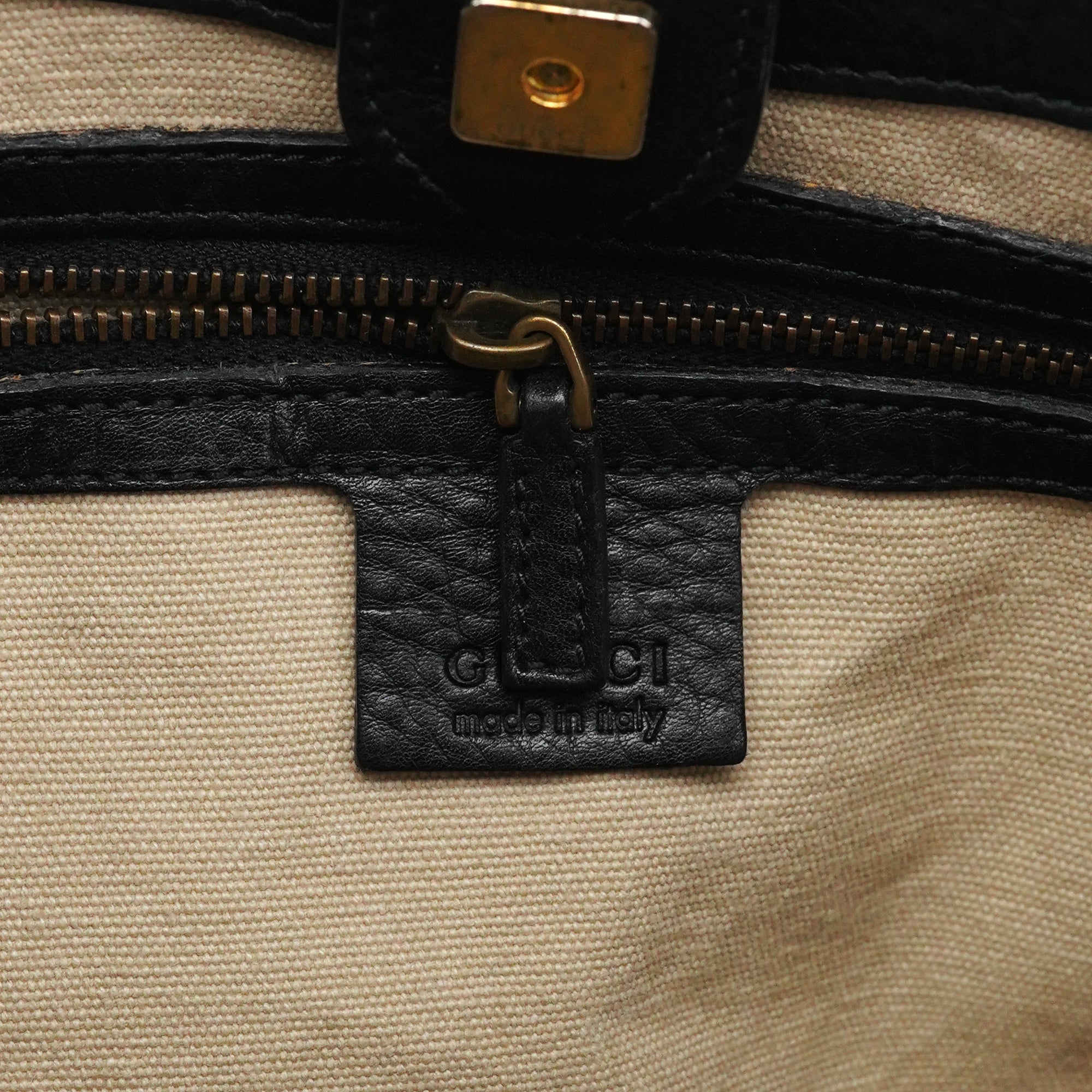 109136 Black Leather Bamboo Top Handle Bag