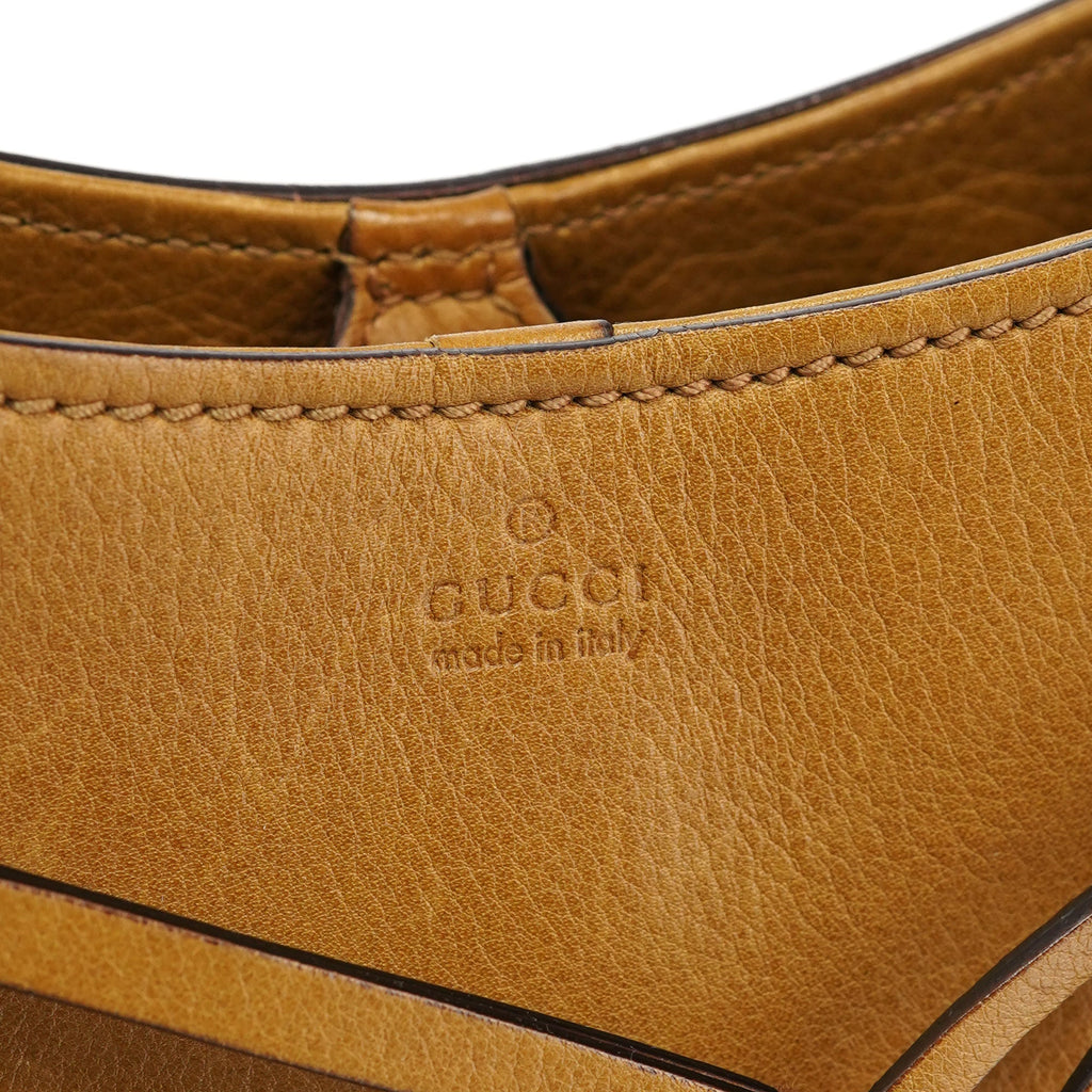 109136 Yellow Leather Bamboo Bag