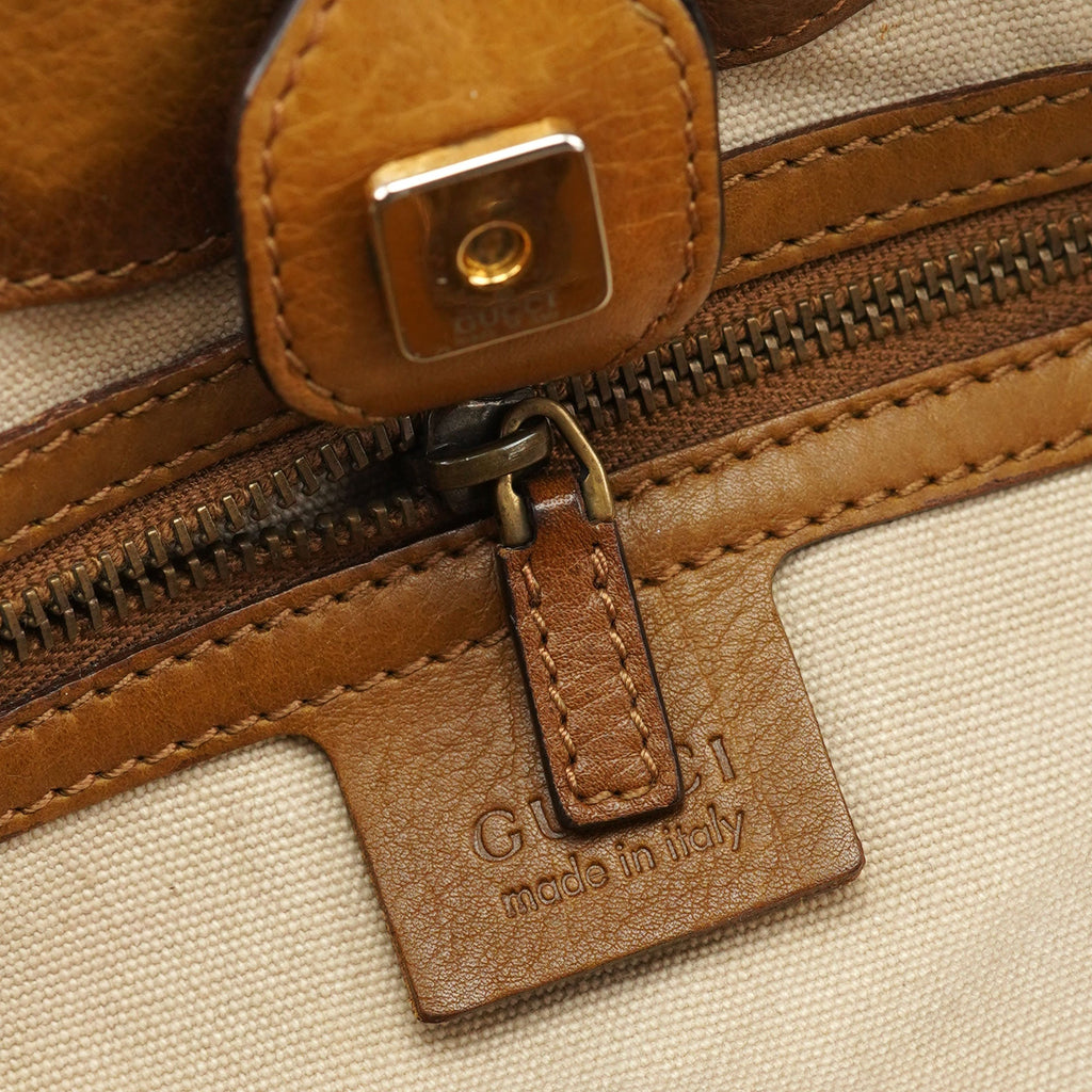 109136 Yellow Leather Bamboo Bag
